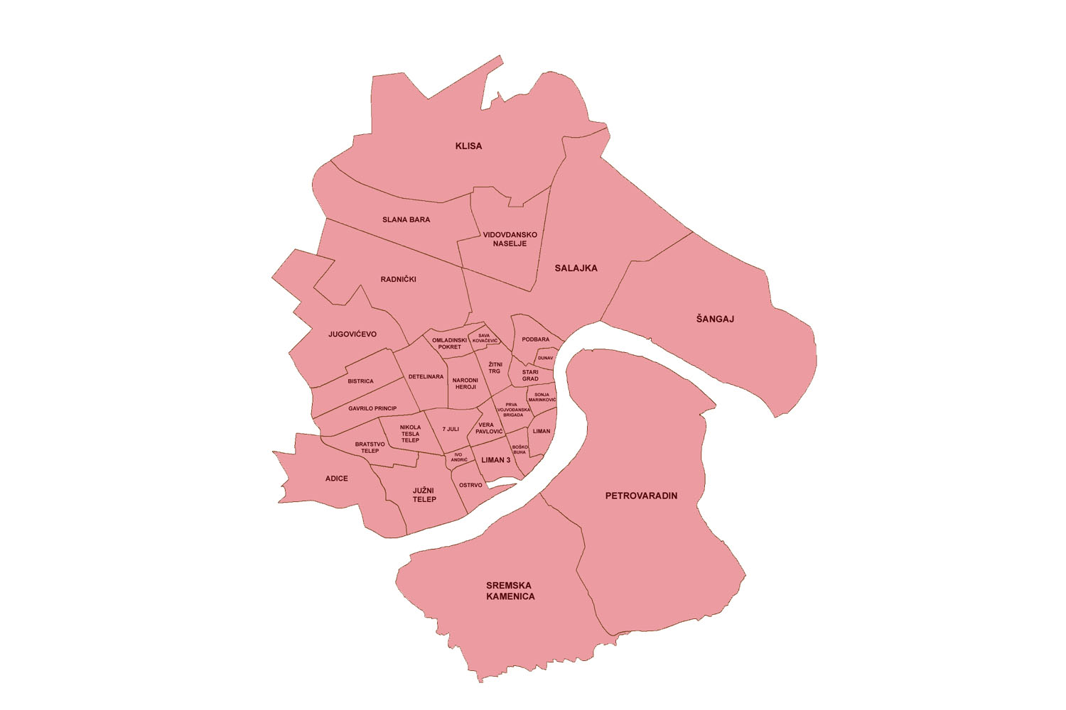 Mapa Novog Sada